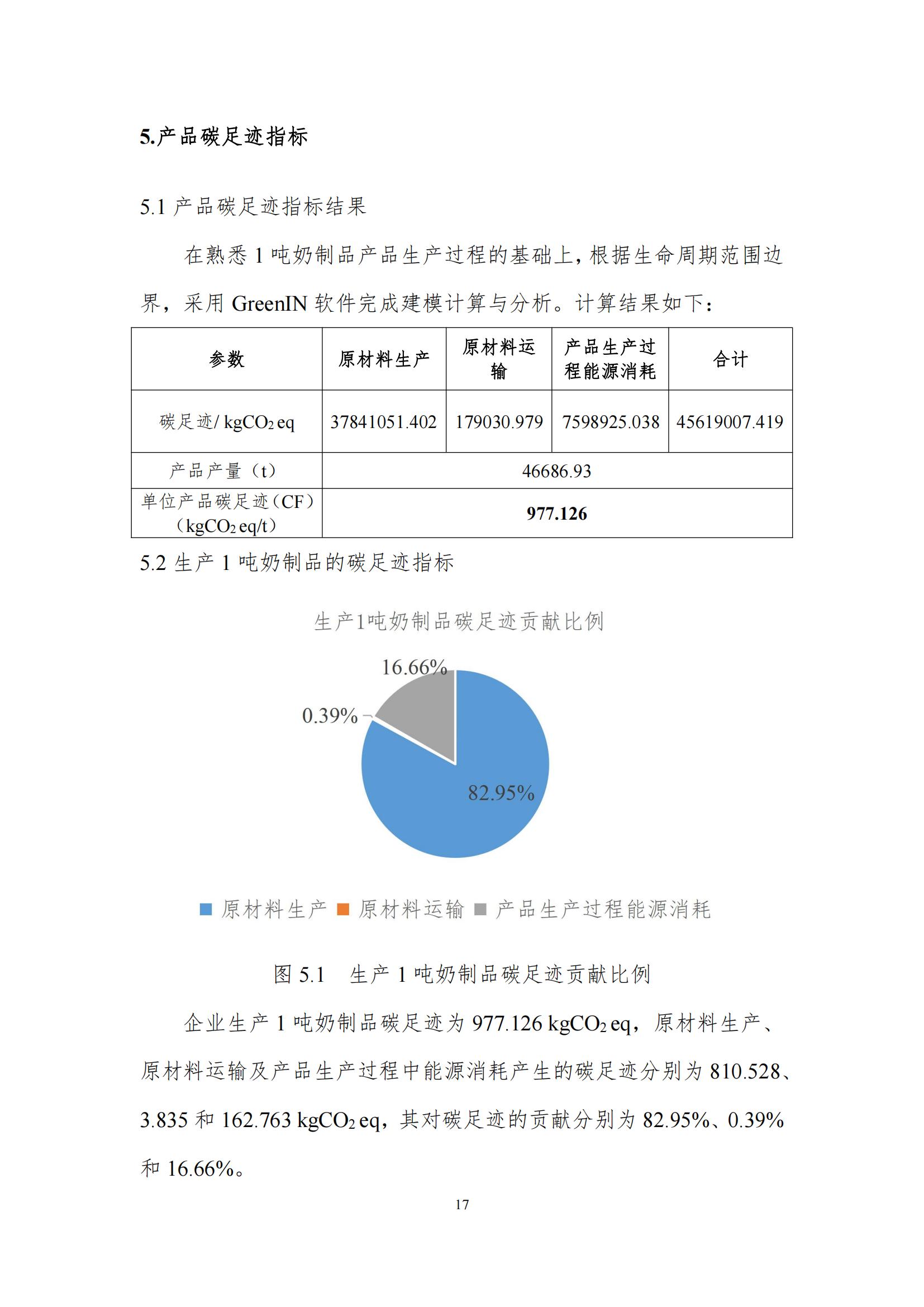 《郑州开云（中国）乳制品有限公司产品碳足迹报告》公示